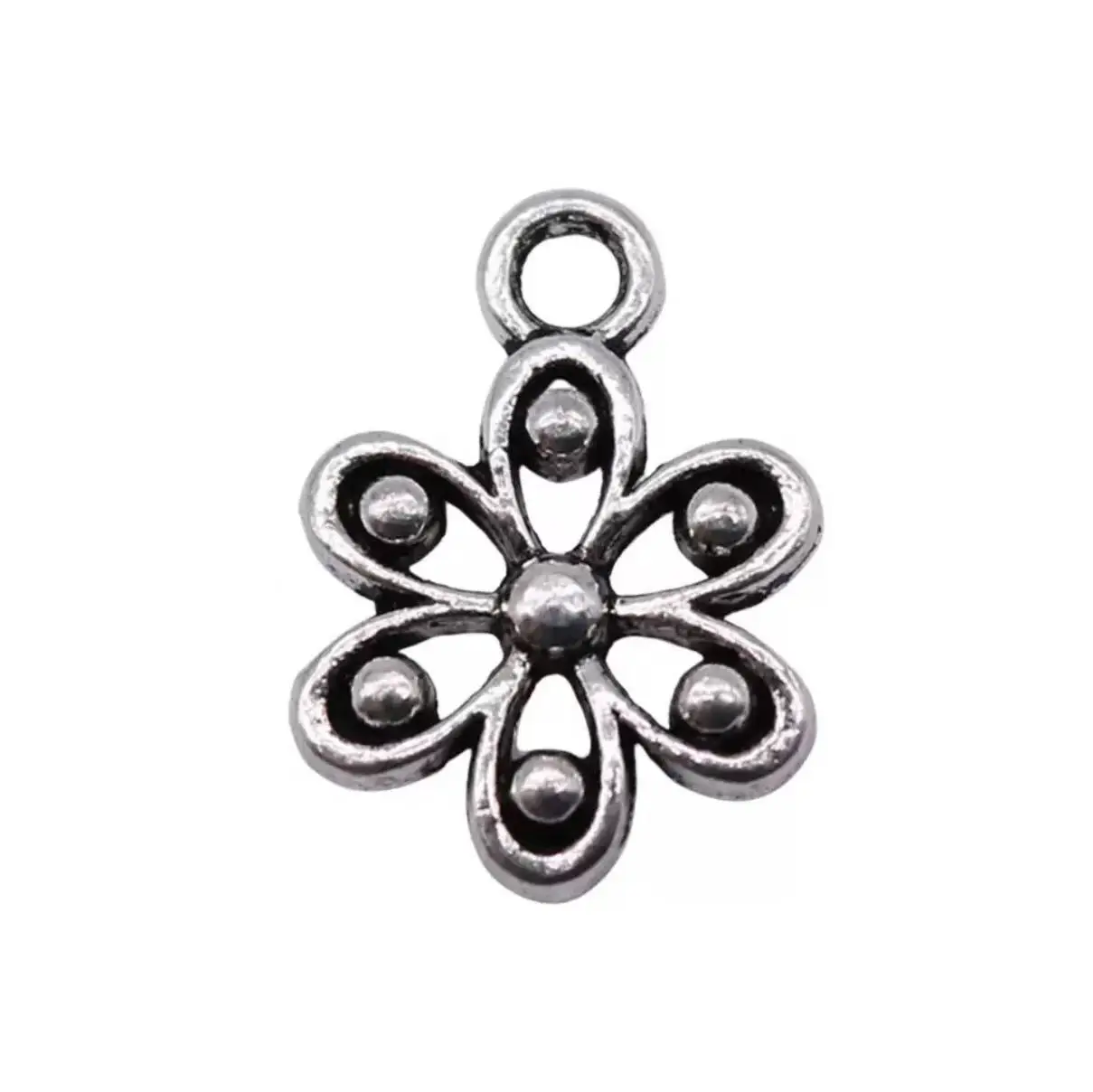 

50pcs 14*10mm Zinc alloy metal hollow flower design pendants for jewelry making HW3023