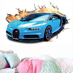 3D large high-end sports car cool car wall stickers children's room boy dream vehicle art poster wallpaper boy gift decoration