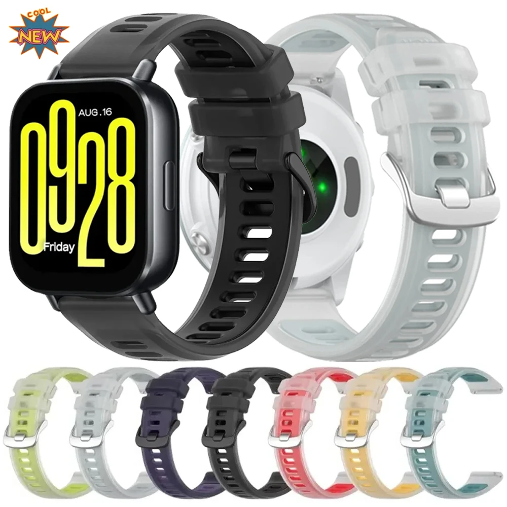 20/22mm Jelly Color translucence Silicone Strap For Redmi Watch 5 Active Sports Two-Tone Adjustable Band For Redmi Watch 5 Lite