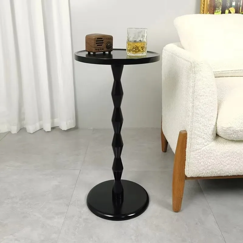 Nordic Solid Wood Small Round Table Retro Coffee Table for Living Room Sofa Side Table French Corner Table  Bedroom Bedside