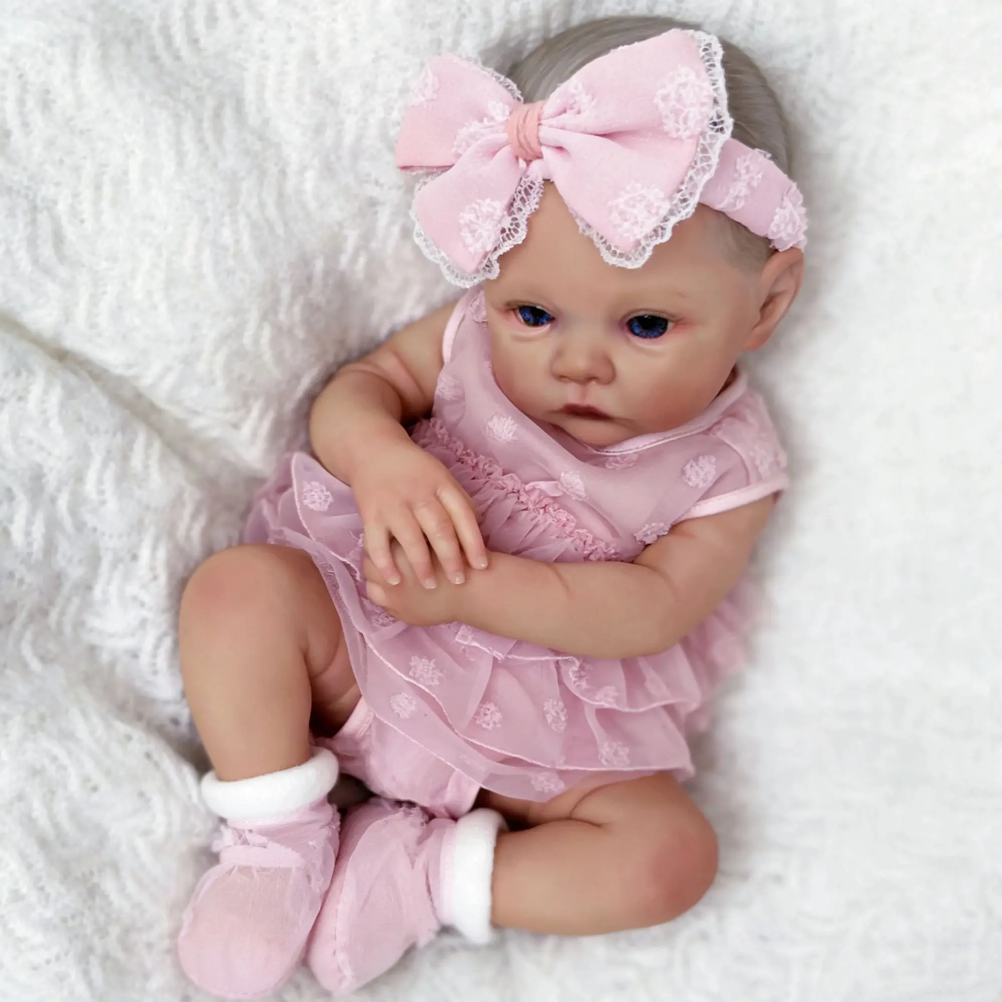 

MRB 18inch Reborn Baby Doll Meadow Full Vinyl Body 100% handmade 3D Skin with Visible Veins Collectible Art Doll Christmas Gift