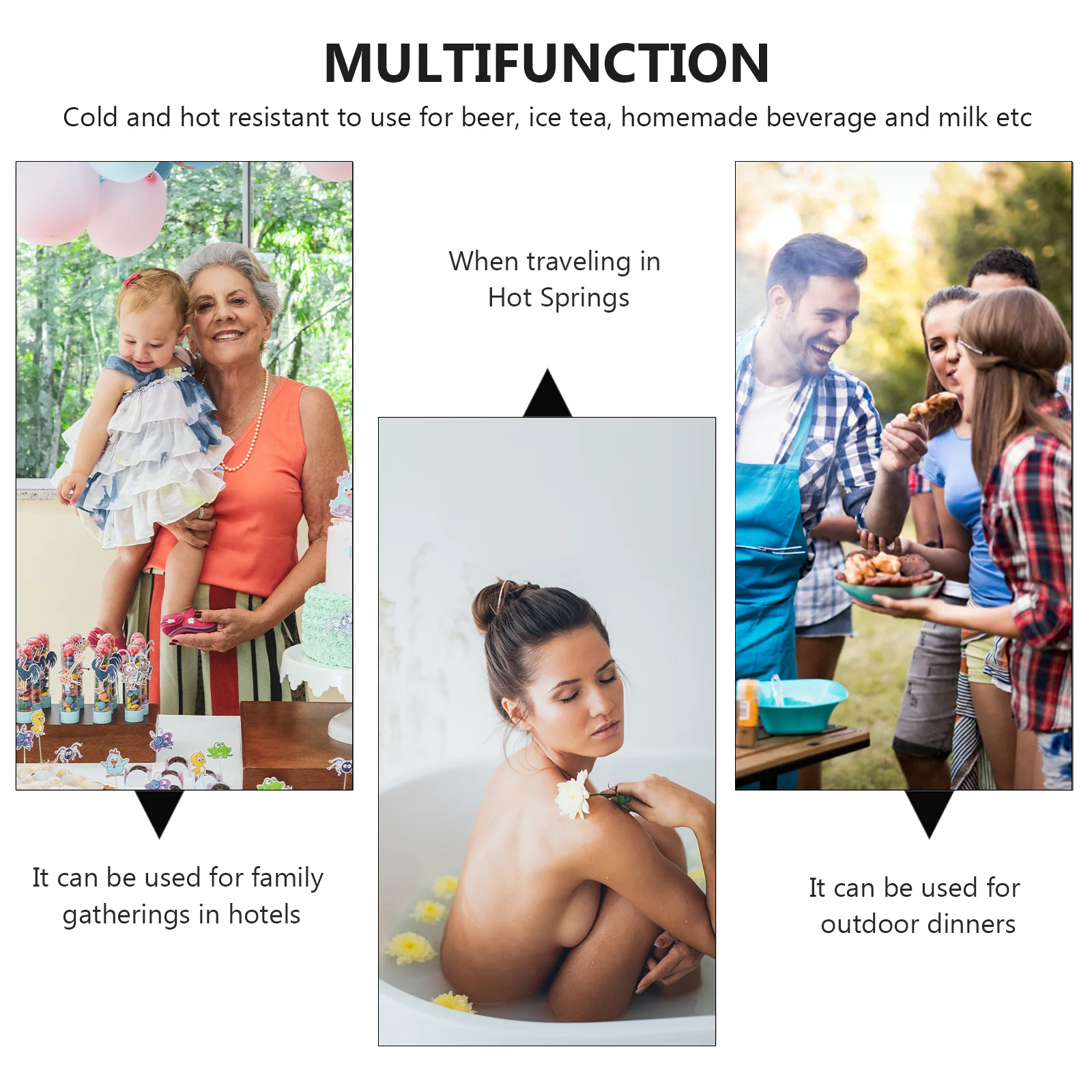 

1L Water Kettle with Lid Plastic Transparent Pitcher for Juice Tea Coffee Milk Hot Cold Beverages Home Party Picnic Serving