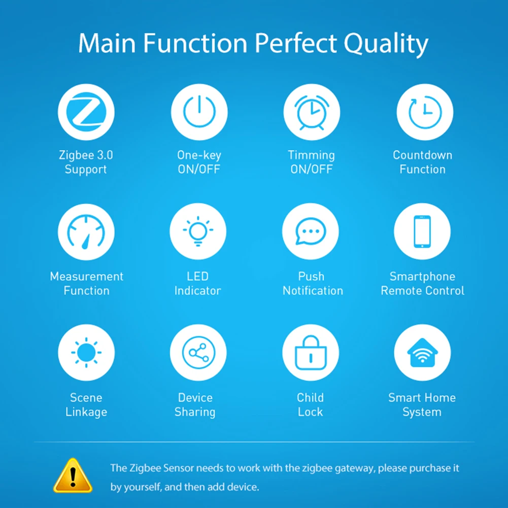 

Tuya Smart Plug 16A Zigbee 3.0 EU Smart Socket with Power Monitoring App Control Work with Alexa Google Assistant