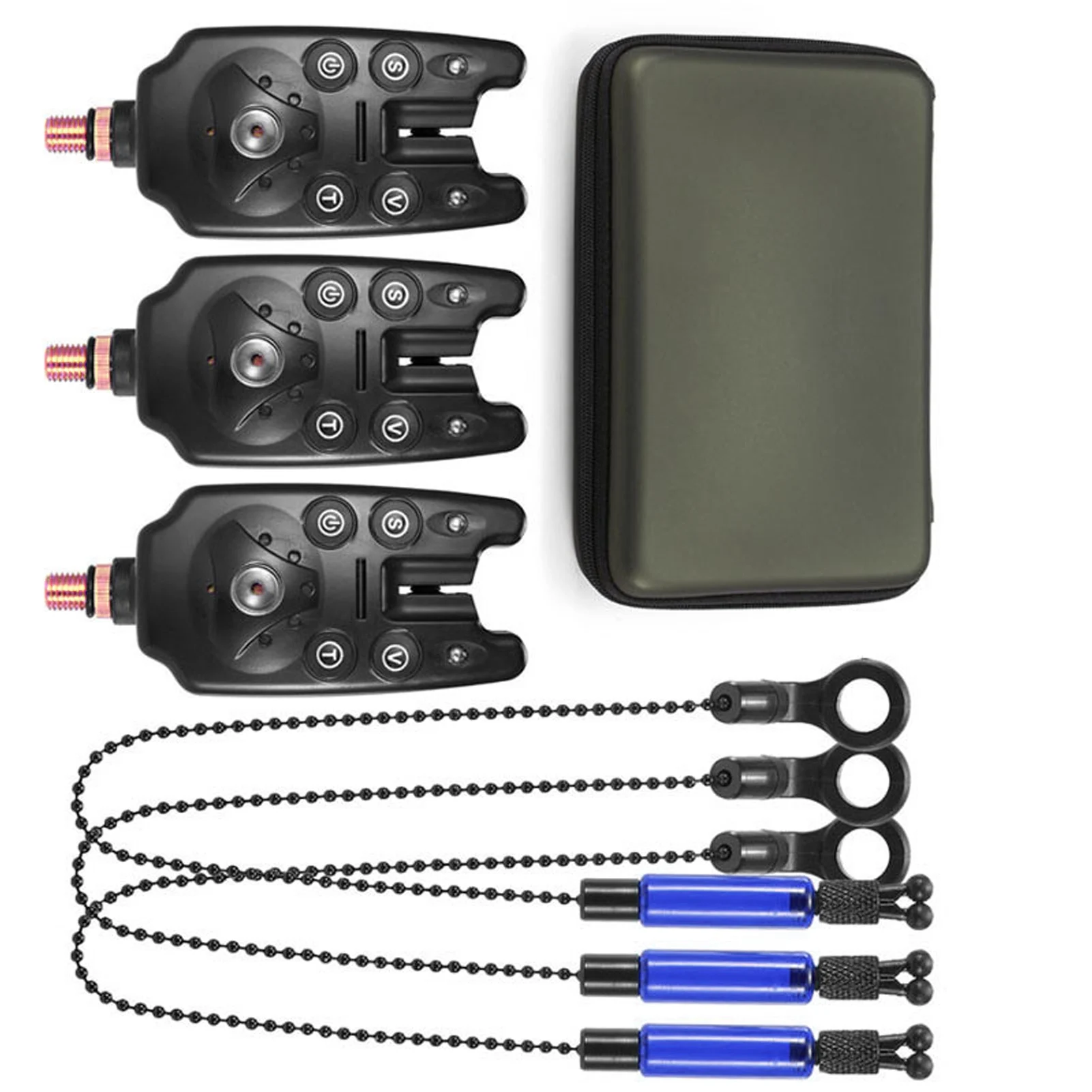 チェーンアラートスインガー釣り用バイトアラームとチェーンアラートスインガーセットledインジケーターアラート釣り用スインガー(ボックス付き)