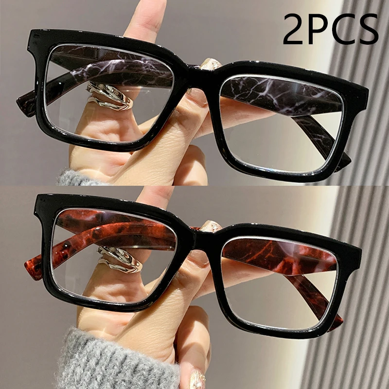 2/3PCS Anti-blaues Licht Trendy Lesebrille Quadratischen Rahmen Lesebrille Männer Und frauen Frühling Große rahmen 2225