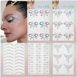 Eyebrow Tattoo Sticker Glitter Eyeliner Eyebrow Makeup Face Eyes Diamond Temporary Tattoo Rock Rhinestone 3d Eyeliner Stickers