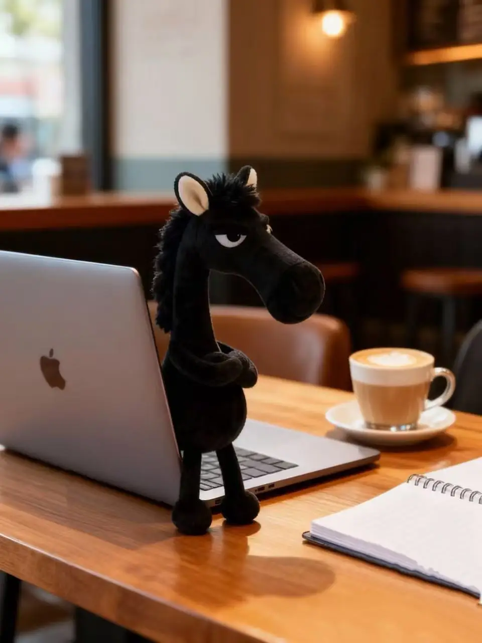 2026 Black Horse Keychain Plush Toy Backpack Pendant Decoration Year of The Horse Plush Toy New Year's Gifts for Boys and Girls