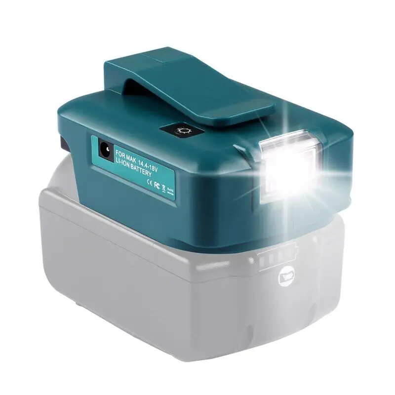 Imagem -04 - Conversor Usb Duplo com Lâmpada Led Adaptador de Luz Led de Trabalho Makita 14.4v Bateria Li-on 18v Bl1830 Bl1430 Tipo-c 1pc