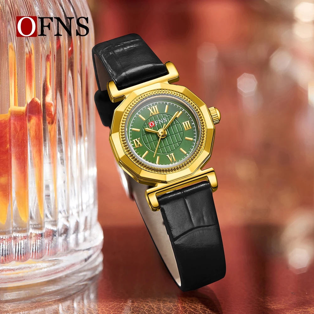 OFNS Top Brand New 1555 Luxury Women's Quartz Watch Waterproof Fashion Retro Roman Style Gorgeous Women's Watch