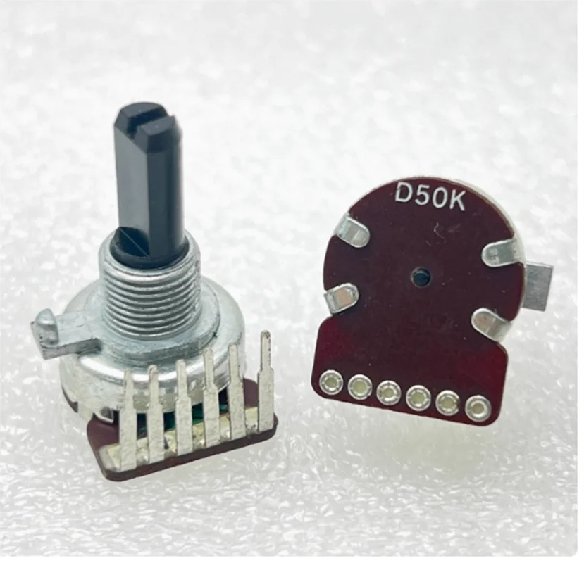 2 PCS RK161 dual potentiometer D50K shaft length 20mm anti inward bending 6-pin 6-pin 6-pin volume potentiometer