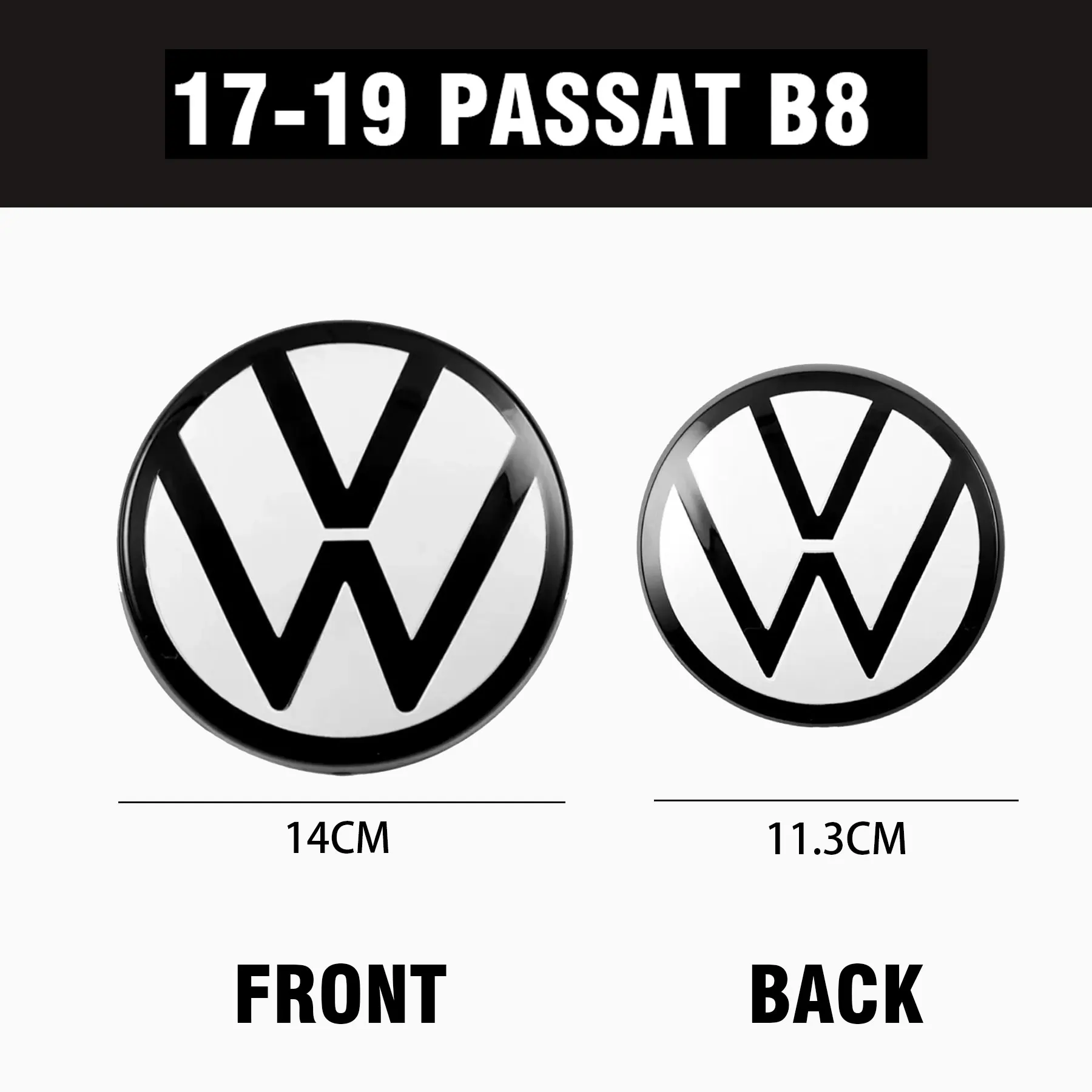 mirror style Car Front Grill/Rear Trunk Emblem Lid Covers Logo For Volkswagen VW Skoda Octavia Golf GTI Tiguan POLO MK5 PASSAT B