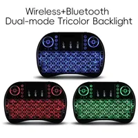 iPazzPort Wireless Keyboard with Touchpad BT/USB Dual Mode RGB Backlit for Smart TV And PC Slim Portable Design