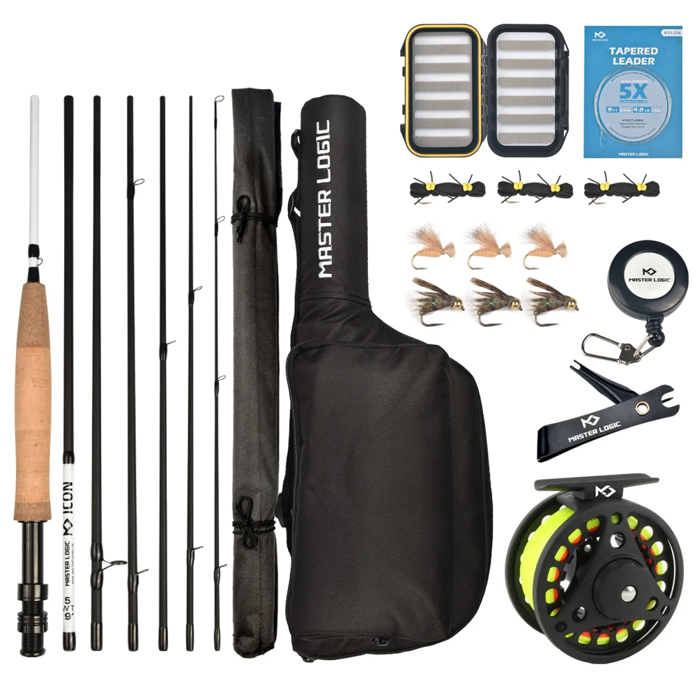 Factory Wholesale Cheap Fly Fishing Rod And Reel Combo 7-Piece Rod 2.7m With Big Bag 5/6 Diecasting Reel