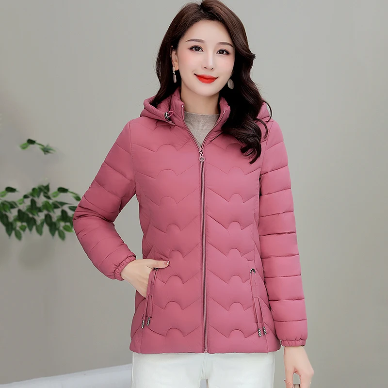 

2022 New Autumn Winter Light Down Padded Jacket Female Short Overcoat Fashion Loose Detachable Hooded Down Cotton Jacket Women