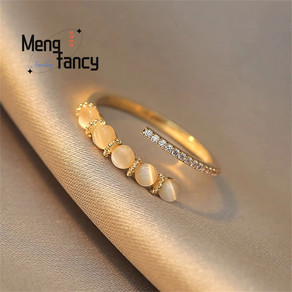 

A New Trendy Design Of Cat's Eye Diamond Ring With A Unique Opening Exuding A Sense Of Light Luxury And Sophistication Exquisite