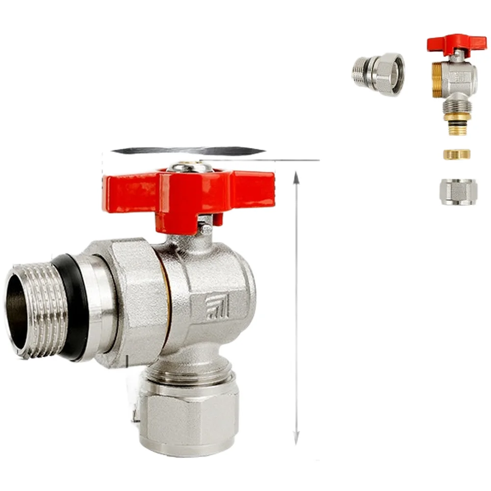 Full Bore Ball Valve Brass Angle Valve For Home Water Supply Blue Handle Brass Angle Valve Connection Union Fitting