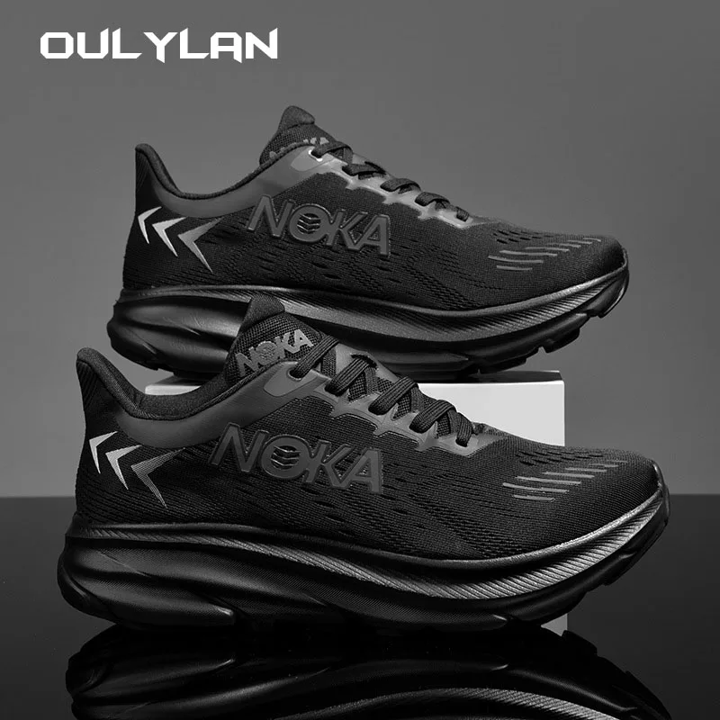 

2024 Fashion Men's Thick soled Running Sneakers Breathable Mesh Sports Shoes Marathon Outdoor Running Men's Shoes