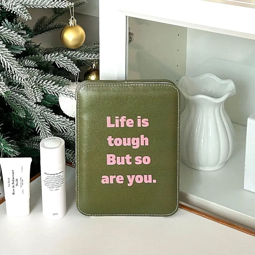 Pu Leather Desktop Stand Mirror Cartoon Puppy Flower Fold Makeup Mirror Easy To Carry Light Weight Vanity Mirror Cosmetic Tools