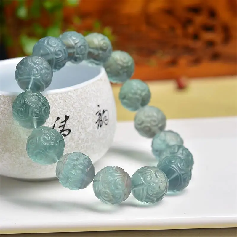 

10 мм натуральный синий флюорит мозаичный браслет из бисера исцеление Visuddhi чакра снятие стресса Рейки Йога энергия праздничные подарки 1 шт.