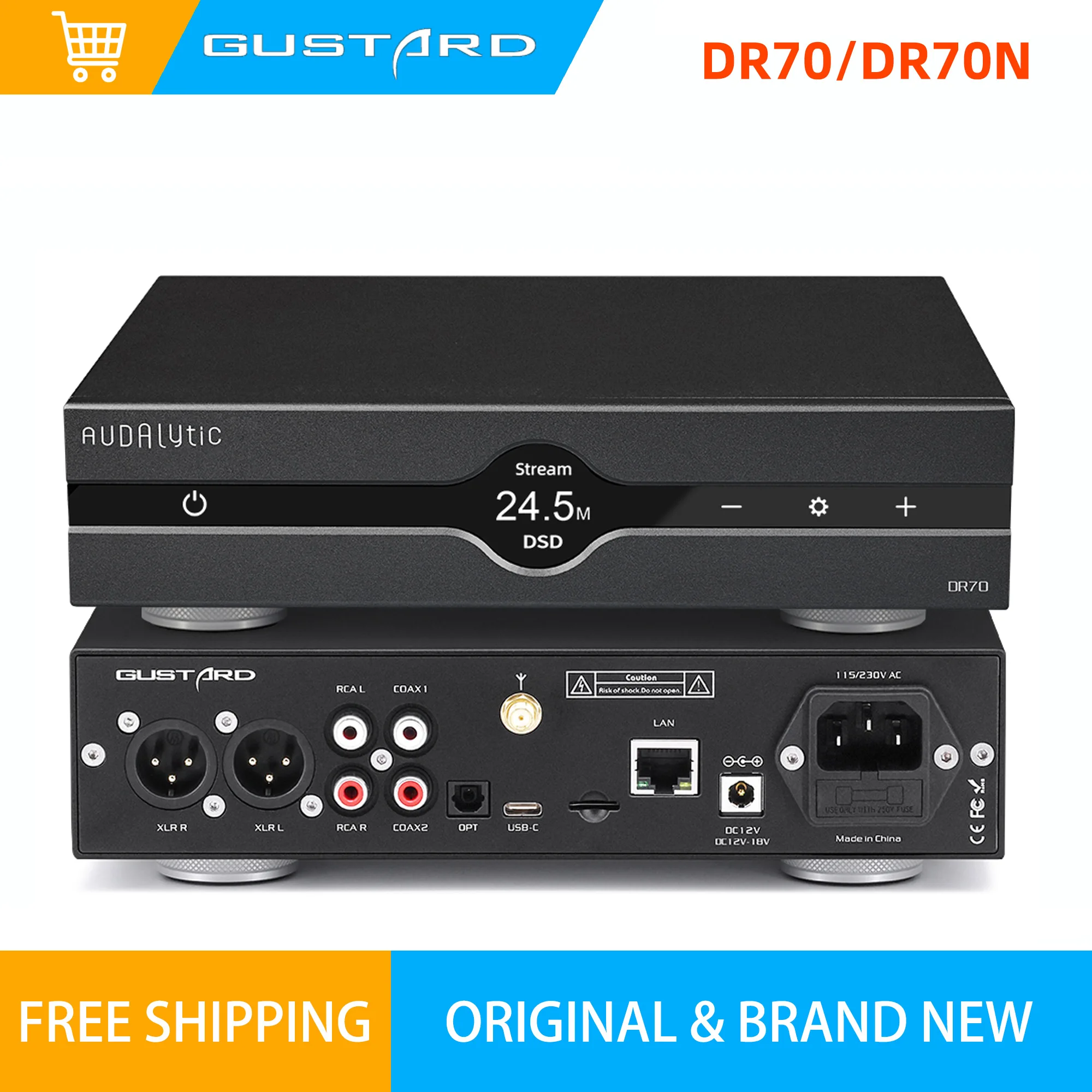Audalytic DR70N DR70 hifi R2R Streaming DAC Digital Music Audio Decoder network streaming decoder supports DLNA and AirPlay