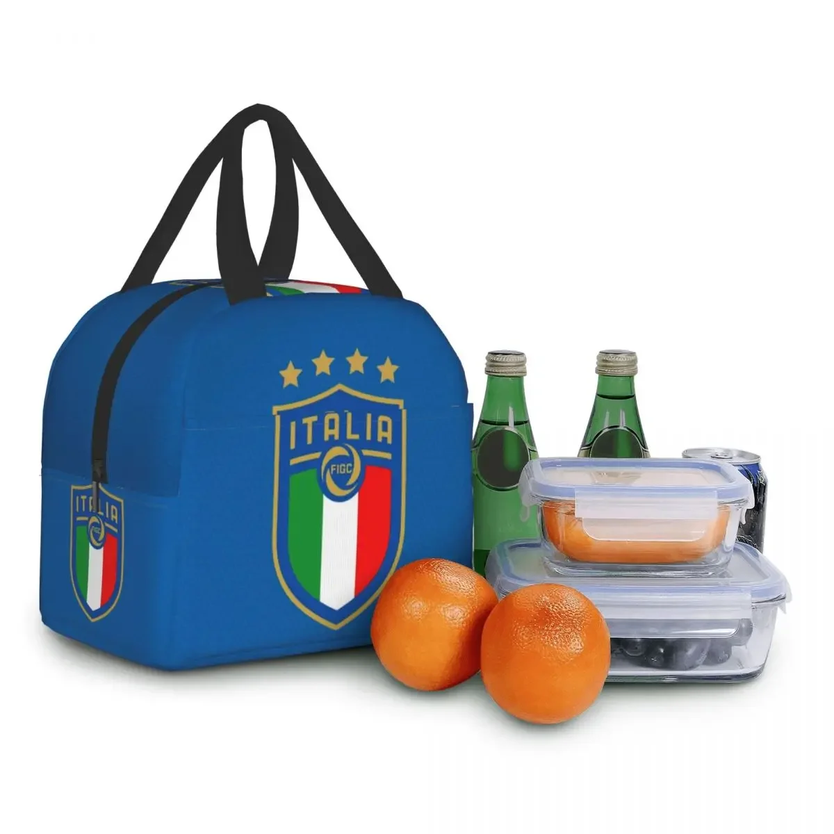 Italia Figc Insulated Lunch Tote Bag for Women Italyan Soccer Football Portable Cooler Thermal Bento Box Kids School Children