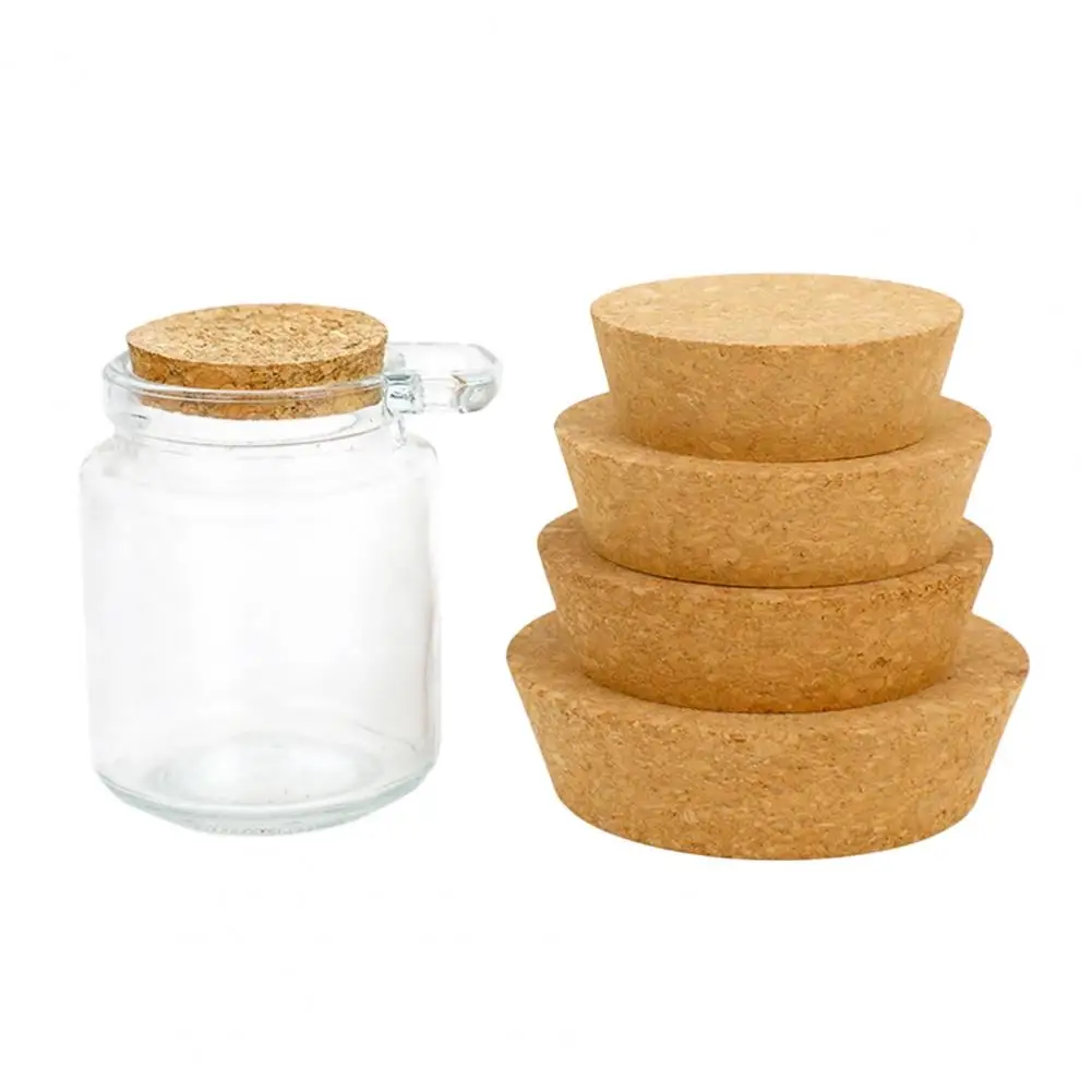 Natural Wood Cork Kitchen Jar Lid Tapered Soft Wood Wine Cork Leakproof Beer Bottle Stopper Natural Wooden Lid for Glass Bottles