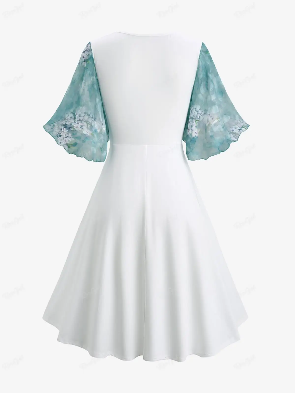 ROSEGAL vestidos de talla grande para mujer, 2025 Primavera Verano nueva flor Tie tinte dibujo encaje hasta una línea Vestido, cómodo Vestido de fiesta