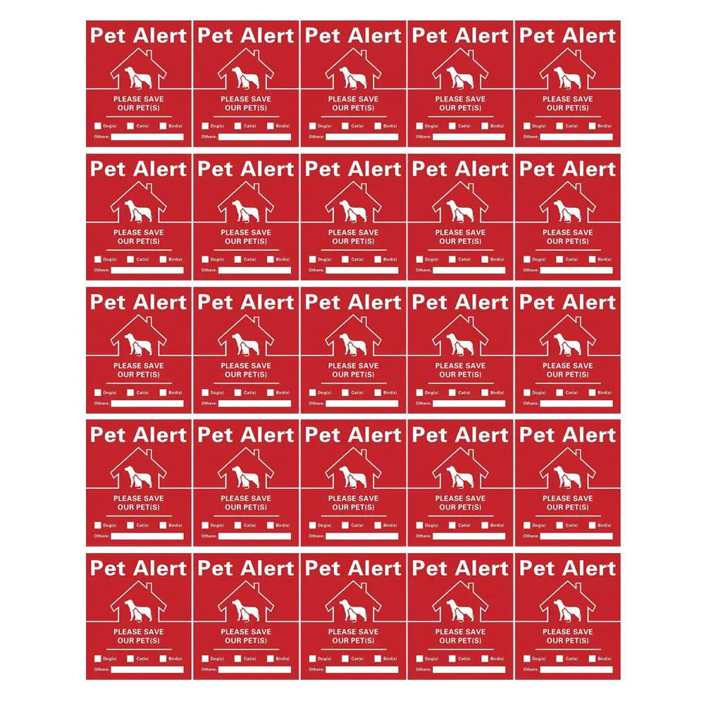 

30Pcs Pets Alert Safety Fire Rescue Stickers Emergency Rescue Decal Home Alert Decal Finder Window Sticker