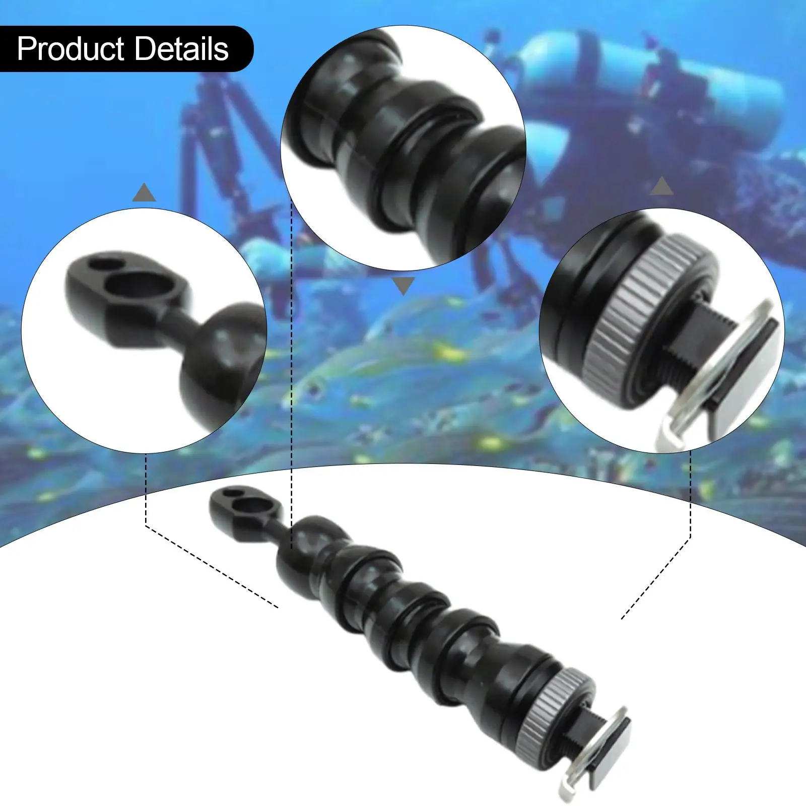 Underwater Camera Light Arm for Action Camera Cage Dive Rig Lighting System Connection Universal for Scuba Flexible Lamp Arm