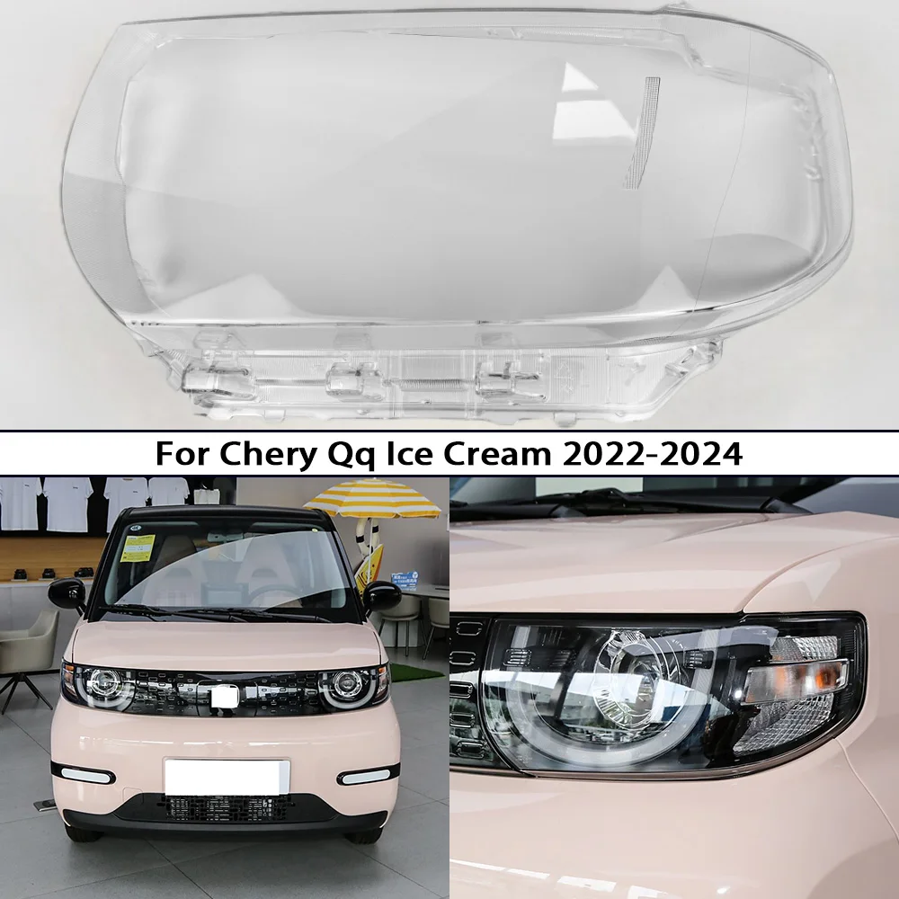 

Headlamp Cover For Chery Qq Ice Cream 2022-2024 Headlight Lens Reflector High/Low Beam Transparent Clear Housing Light Lampshade