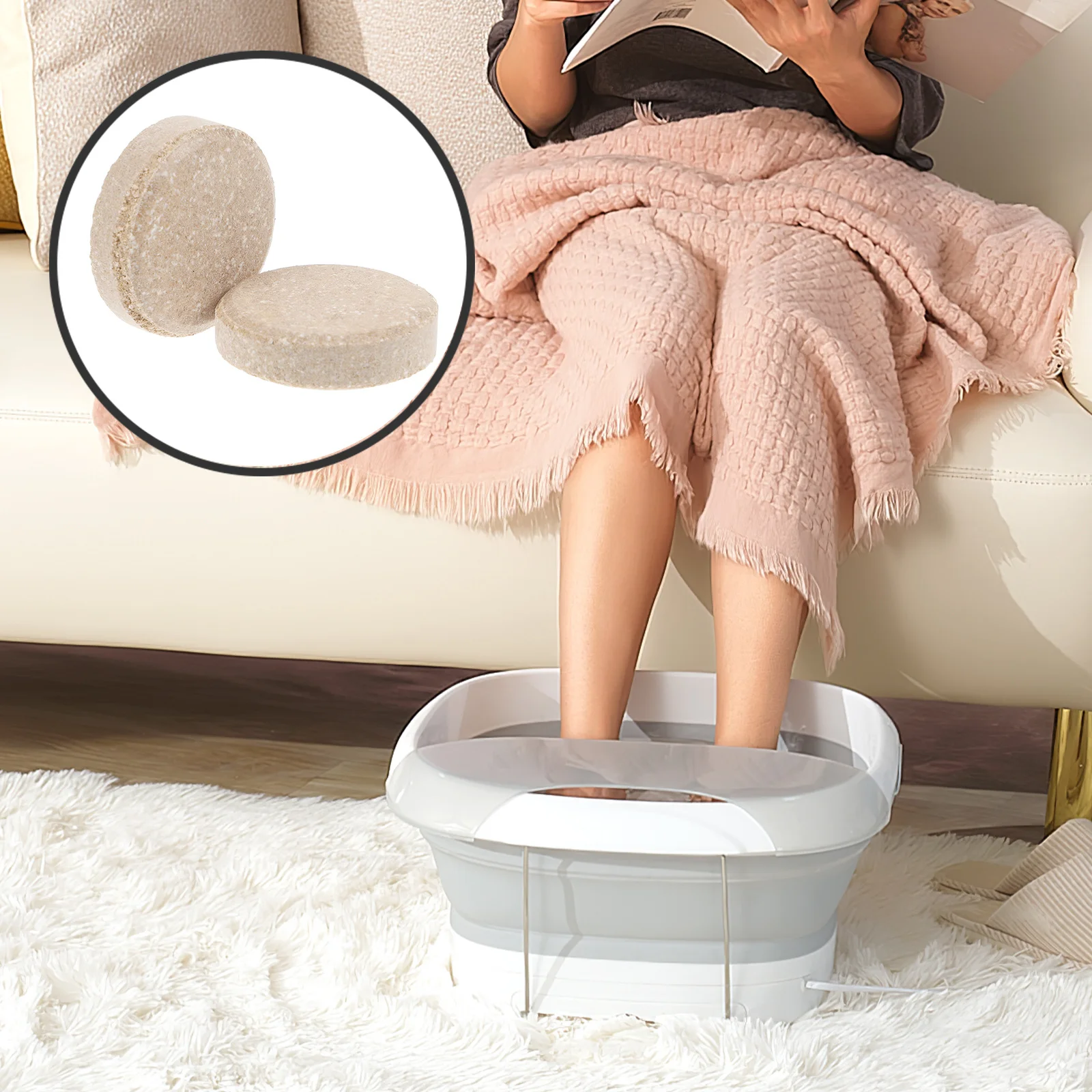 

10pcs Soaking Tablets Ginger Infused Convenient Foot Bath For Home Salon Use Effervescent Foot Care Slices Portable Pedicure