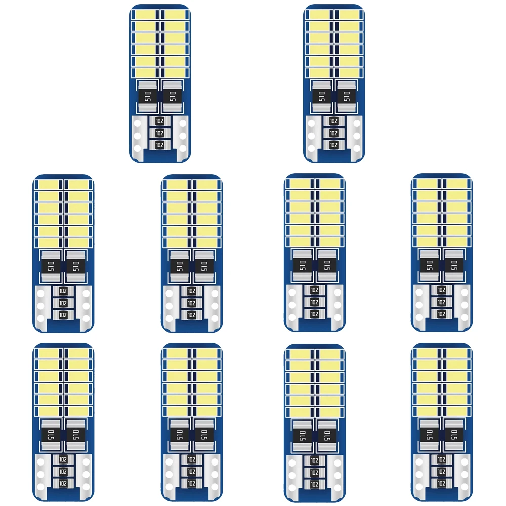 

2/10pcs T10 3014 24smd W5W BA9S T4W Festoon Reading Car Interior Bulb C5W C10W Dome License Plate Signal Lamp Led Light