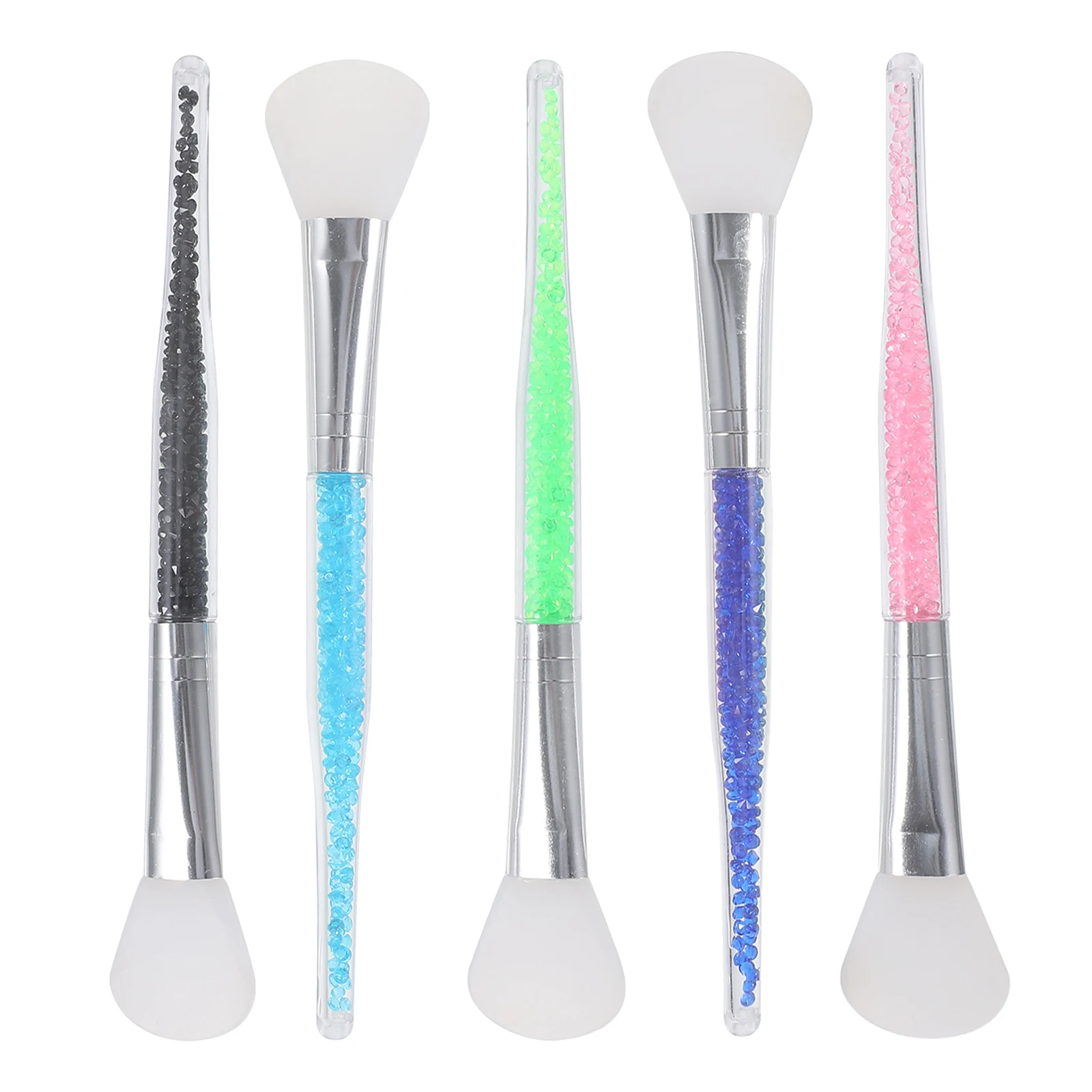 5 pçs pincéis de maquiagem máscara facial ângulo sobrancelha beleza suprimentos aplicador de lama facial ferramentas práticas silicone antiaderente calor