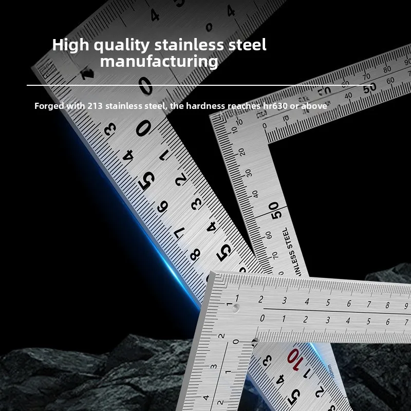 90 Degree Stainless Steel Thickened Ruler 30/50/60 Cm Woodworking, Ruler 1 Meter