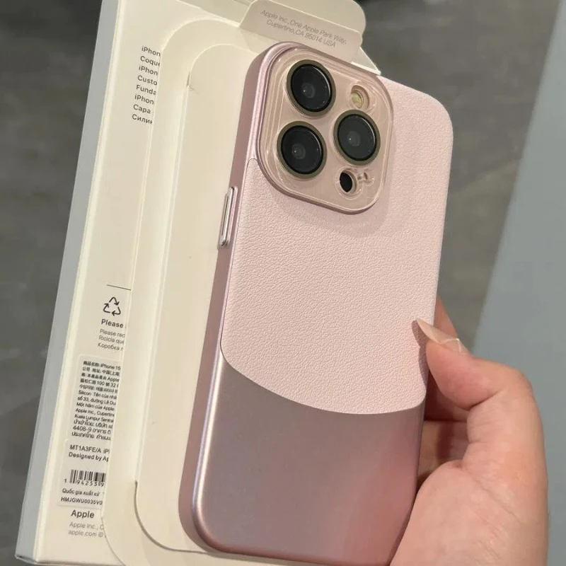 

Splicing Leather High-end Light Luxury All Inclusive Phone Case Suitable for IPhone16 15 14 13 12 11 Pro Max Anti-wear Anti Drop