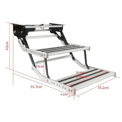 Camper Accessories Motorhome Aluminum Anti-skid Step Electric Door Entry Step with Light