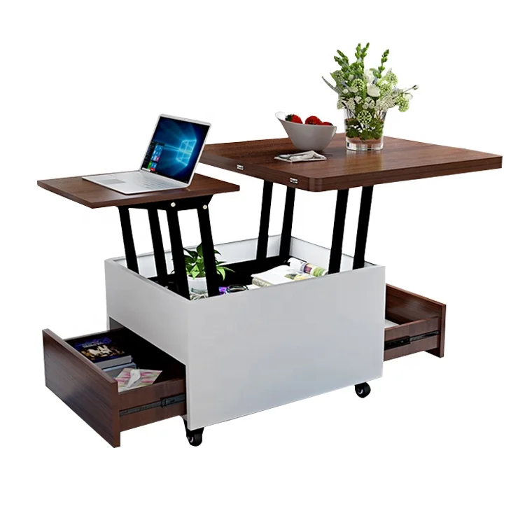 #Wholesale Living Room Furniture Used Closets Square Folding Coffee Table with Wheels