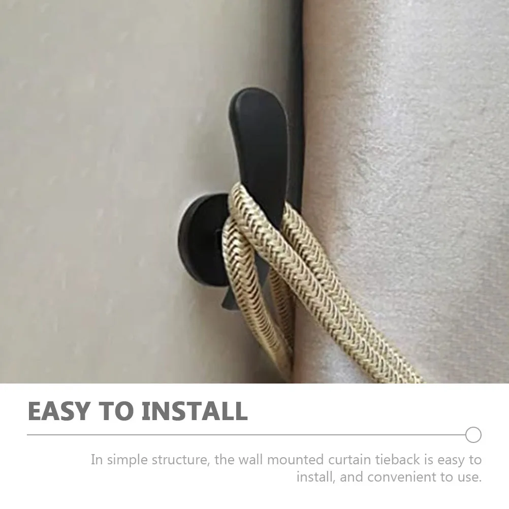 

4pcs Curtain Tieback Hooks Metal Wall Mounted Drapery Holdbacks For Windows Bedroom Bathroom Living Room Decorative Curtain
