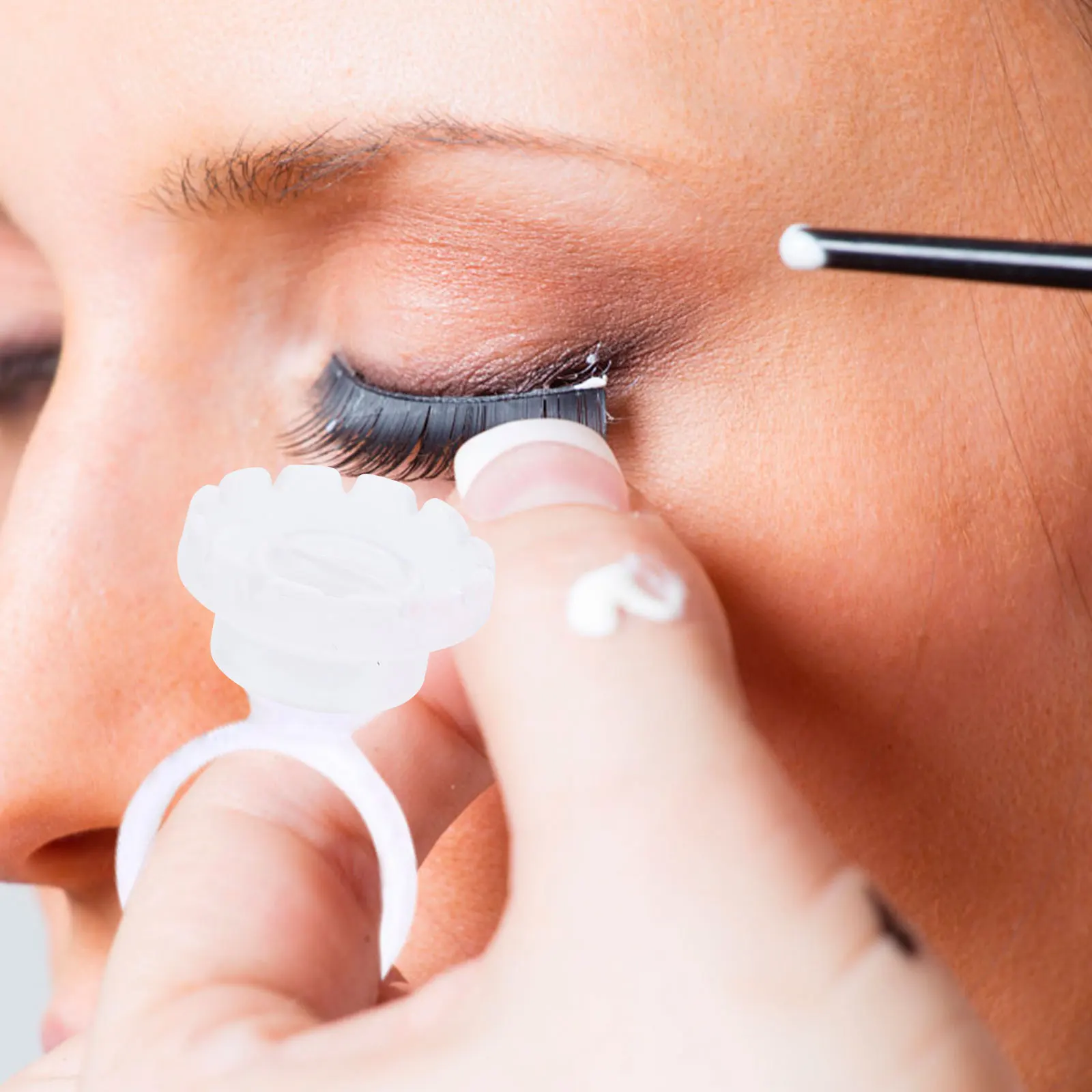 

200 Pcs Flowering Cup Lash Glue Cups Eyelash Holder Extensions Supplies Professional