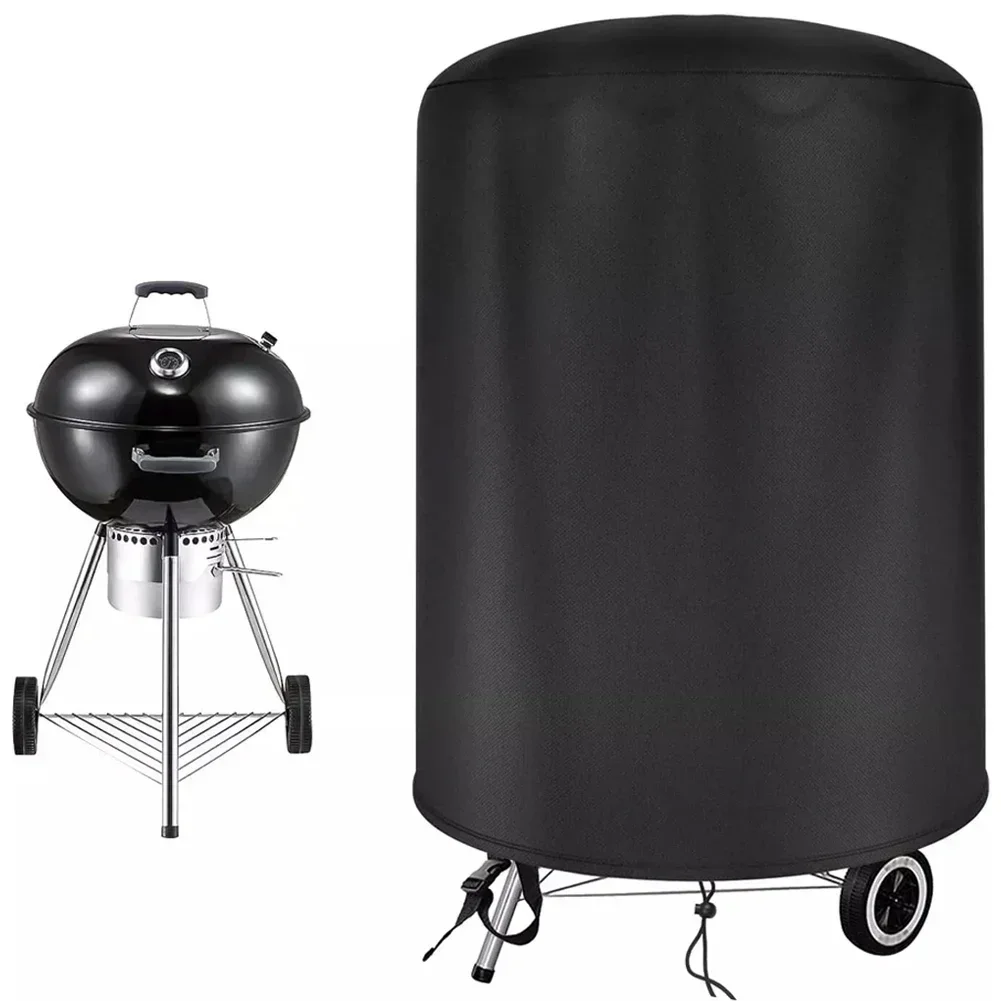 Untuk Raweao ketel penutup BBQ, untuk Weber 57Cm penutup barbekyu tahan air BBQ bulat pelindung hujan luar ruangan alat penutup barbekyu