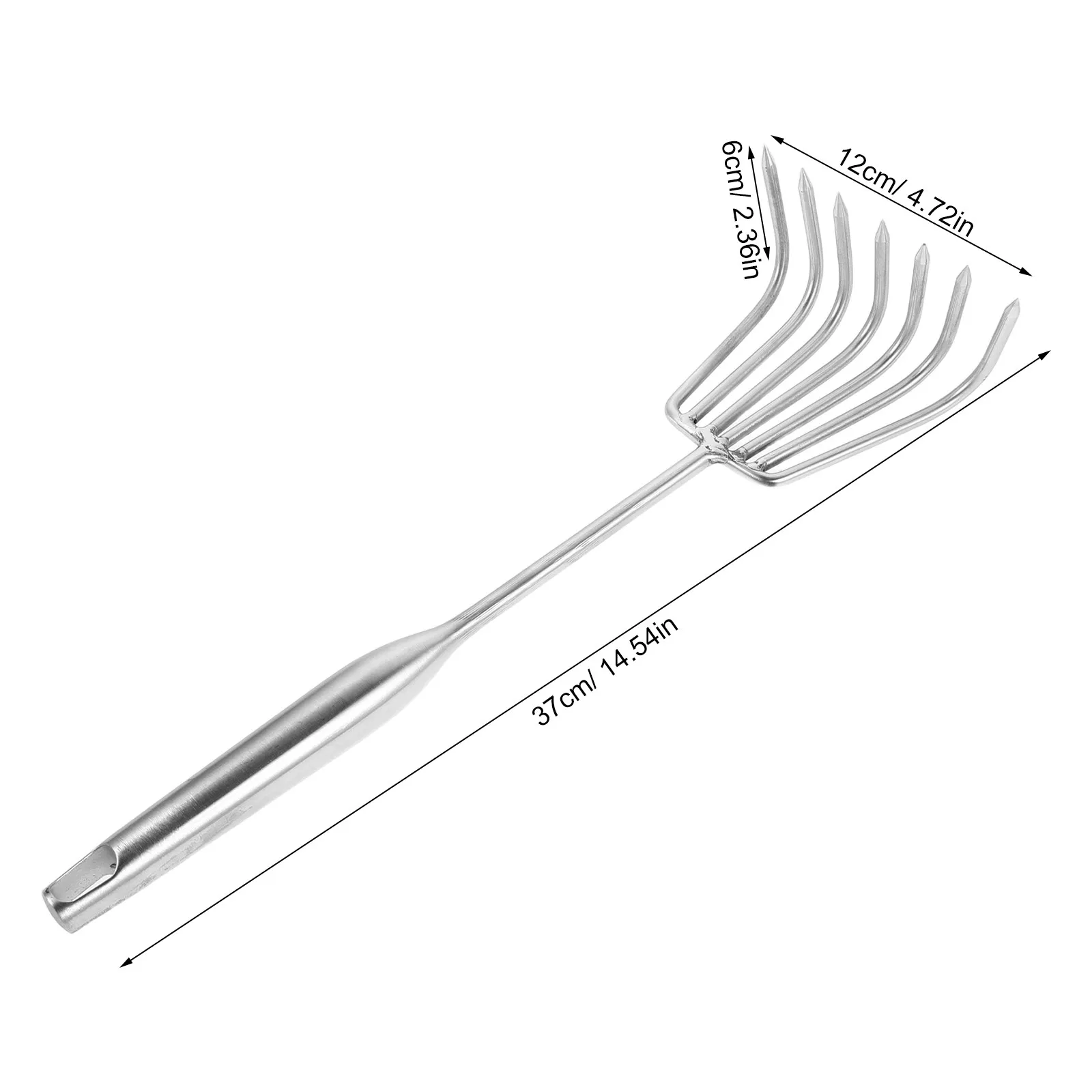 Stainless Steel Clam Rake 7 Prong Handheld Portable Sand Sifter Rake for Garden Soil Loosening Shellfish Digging Beach Scraping
