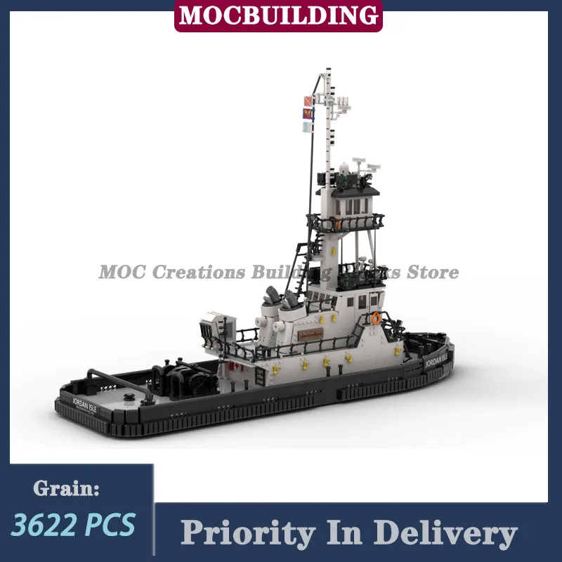 

MOC City Port Large tugboat Model Building Blocks Assembly Collection Toys Gifts