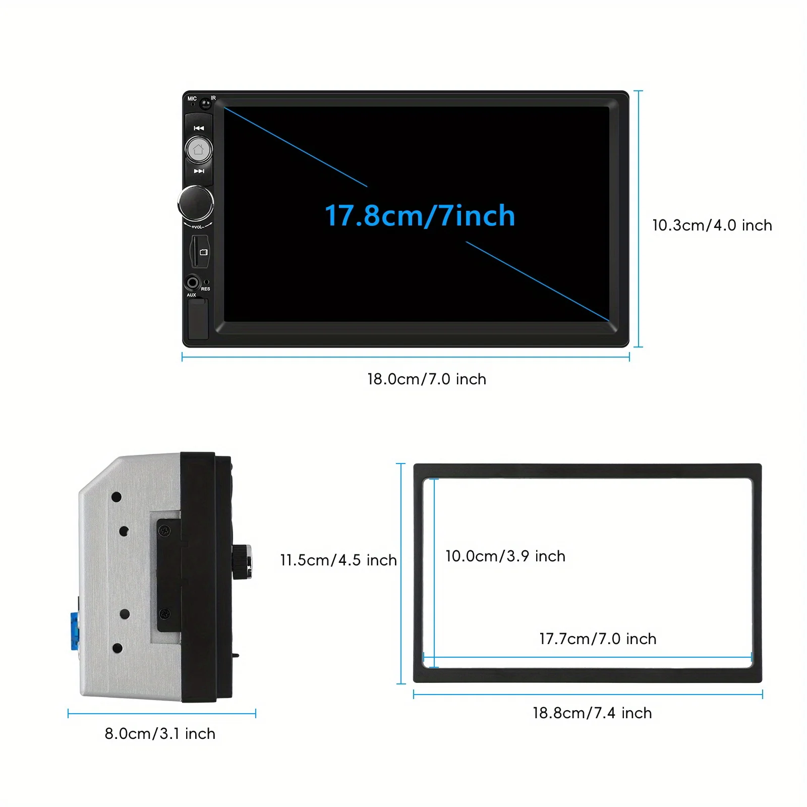2 Din 7 Inch Car Stereo Touch Screen Multimedia MP5 Radio