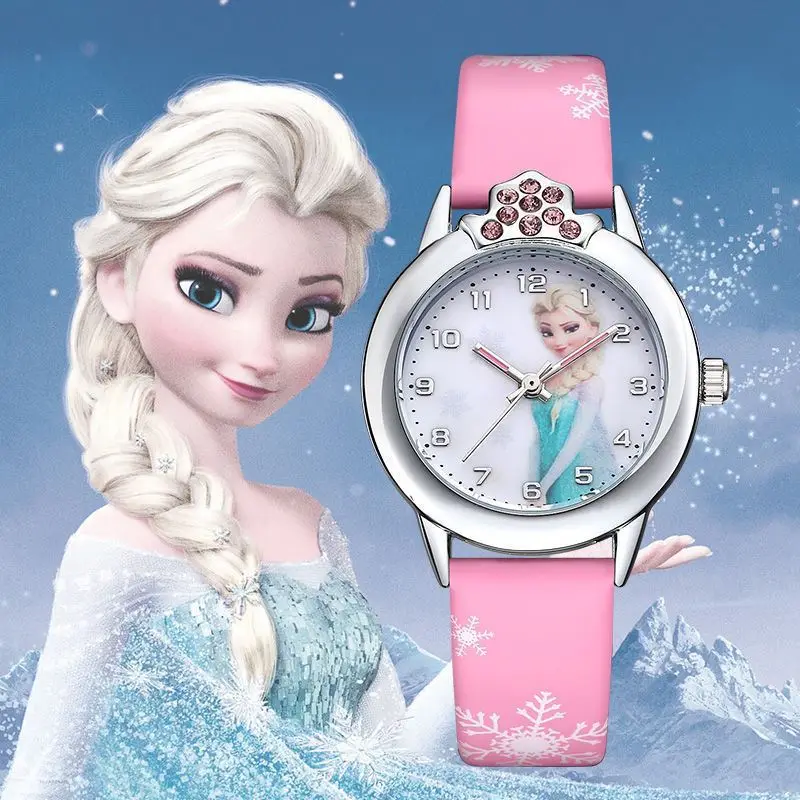 Disney For Children Watches Frozen Elsa Anna Princess Girl Kid Cartoon Quartz New Wristwatch Student Colorful Hands Drop Shiping