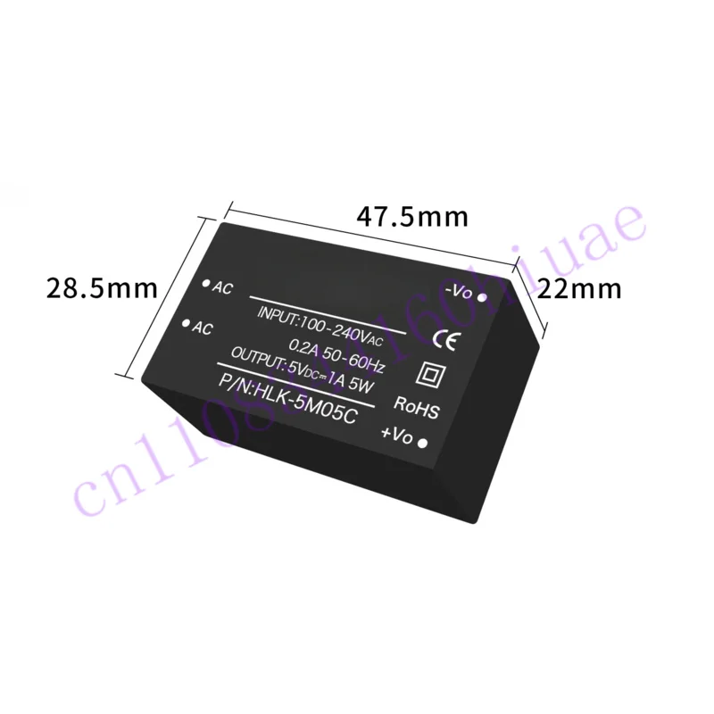 2pcs AC‑DC Power Module HLK-5M03C HLK-5M05C HLK-5M09C HLK-5M12C HLK-5M15C HLK-5M24C