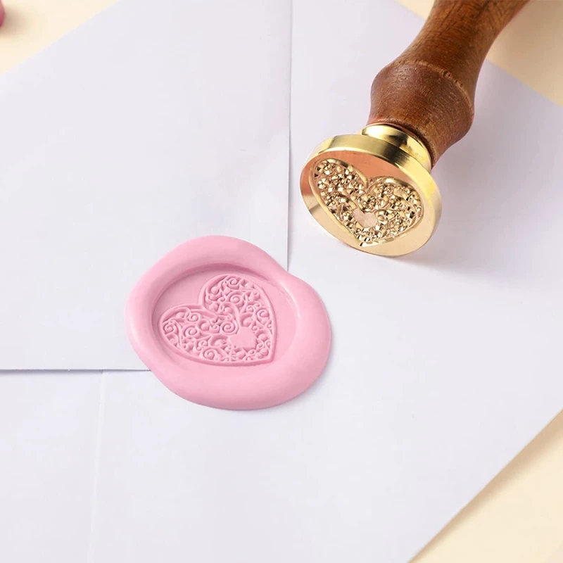 Valentine's Day Wax Seal Stamp Set,Vintage Wax Envelope Seal Stamp Kit For Wedding Invitation Valentine's Day Arts Craft