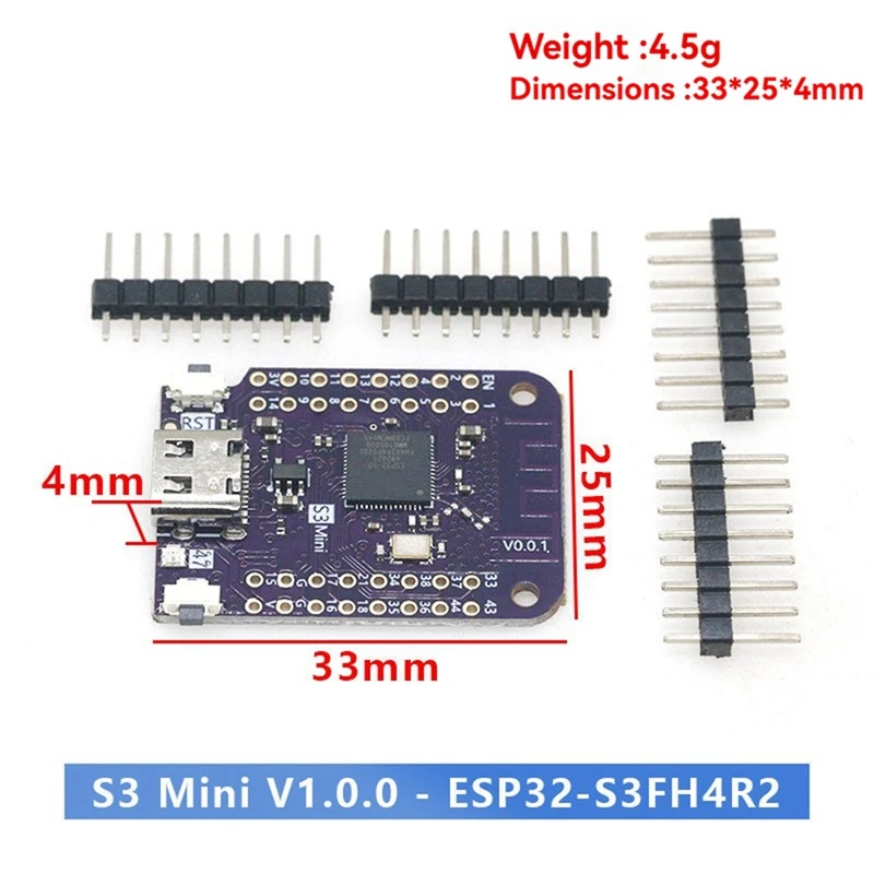 Super Sale LOLIN S3 Mini V1.0.0 Development Board ESP32-S3FH4R2 Wi-Fi Bluetooth Development Board DC3.3V