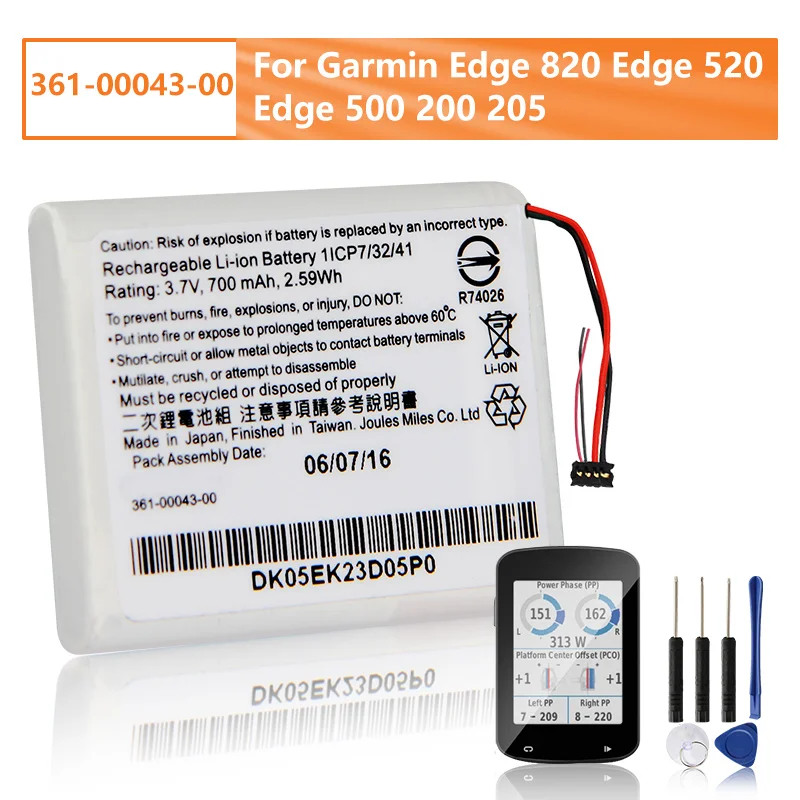 Replacement Battery 361-00043-00 For Garmin Edge 820 Edge 520 Edge 500 200 205 Edge820 GPS Garmin Edge 520 Plus Battery