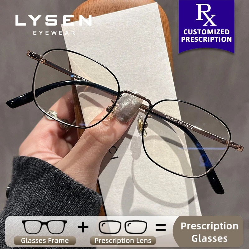 

LYSEN Classic Square Titanium Frame Women Prescription Glasses Fashion Anti Blue Light Customization Progressive Reading Glasses