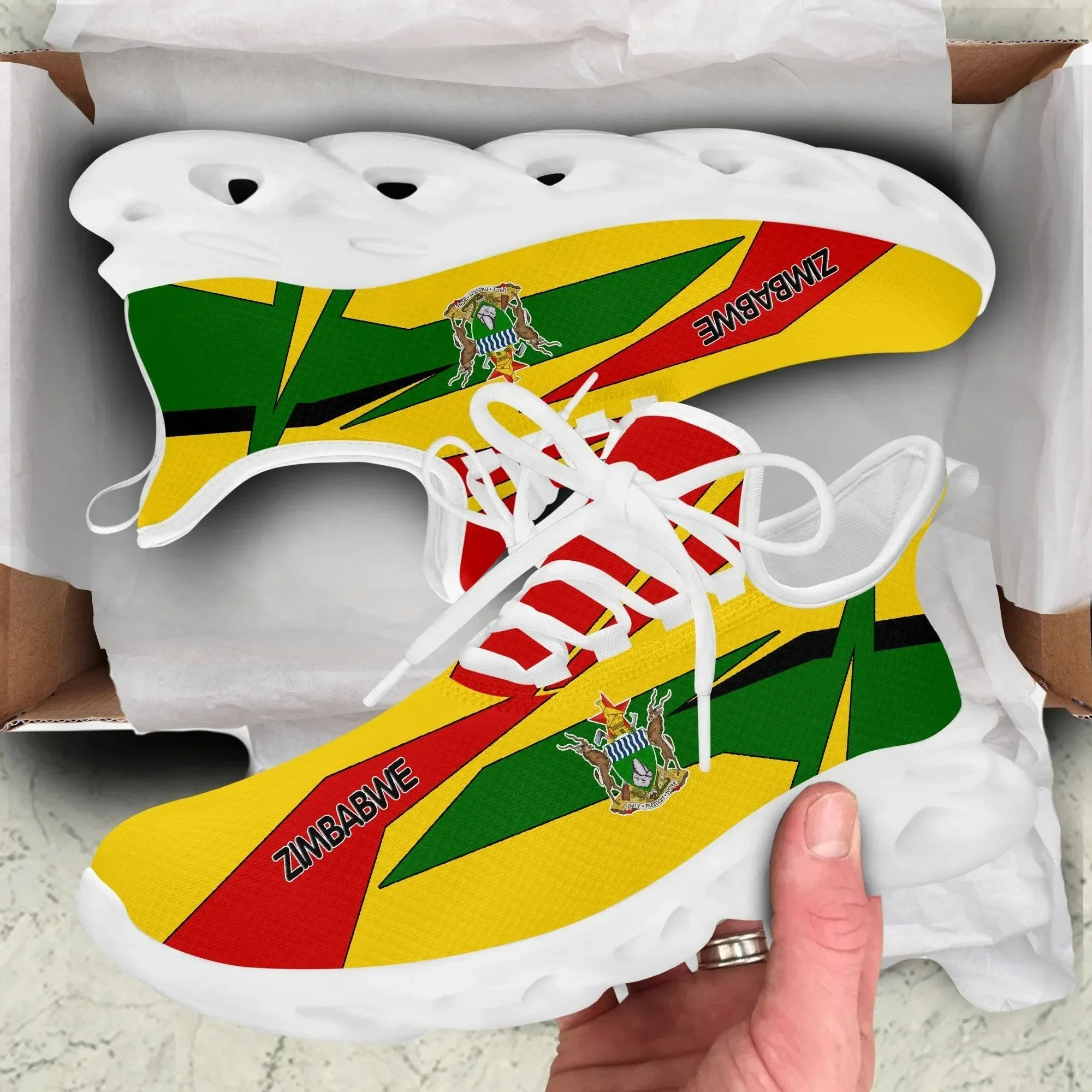 Zimbabwe Flag Printed Fashion Sneakers Breathable Mesh Casual Tennis Shoes For Men High Quality Basket Casual Shoes Footwear